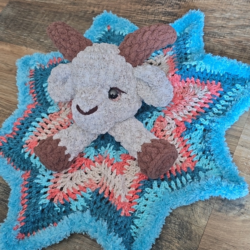 Goat Crochet Blanket Lovey - Picture 3 of 3